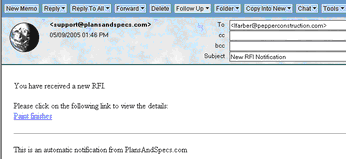 Email of RFI